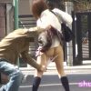 JKがパンツを下げられ尻丸出し